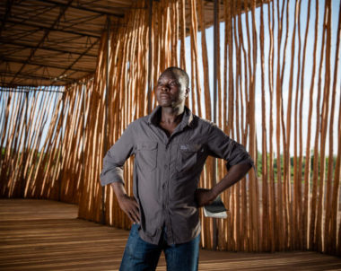 Portrait of Francis Kéré. The famous architect was present in Koudougou for checking the finishes of two buildings, Lycée Schorge Secondary School and an orphanage.